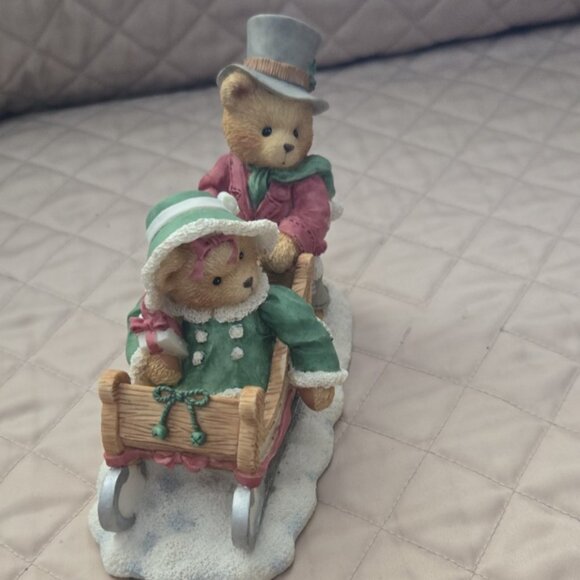 Christmas Figurine Cherished Teddies 5'' long 3'' wide 4.5" tall - Picture 7 of 9